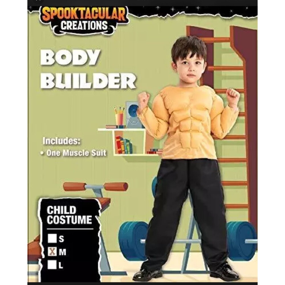 BODY BUILDER Costume CHILD MEDIUM Halloween Spooktacular Creations NIP